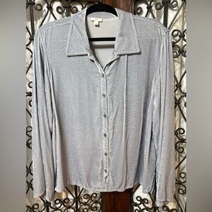 J. Jill Light Gray Velvet Blouse